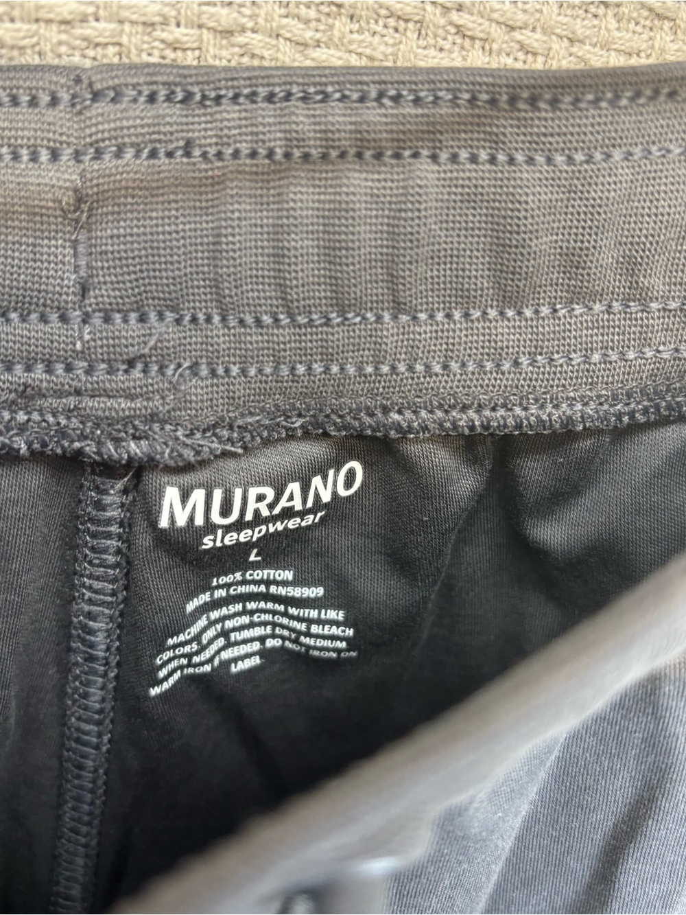 NWT Murano Men’s Two Piece Black Soft Pajama Set Sz Large 100% Cotton Pants/Top - Picture 8 of 11